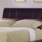 Black Leatherette Modern Platform Bed w/Contrasting Stitching