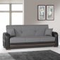 Sacura Sofa Bed in Grey Fabric by Rain w/Optional Items