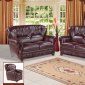 Mina 639 Sofa in Burgundy Bonded Leather w/Optional Items