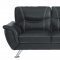 Jambul Sofa & Loveseat Set 9940BK in Black Vinyl by Homelegance