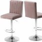 Joel Bar Stool 710 Set of 4 Pink Velvet Fabric by Meridian