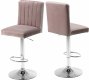 Joel Bar Stool 710 Set of 4 Pink Velvet Fabric by Meridian