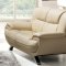 Almond Leather Contemporary Living Room W/Chromed Legs