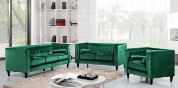 Taylor Sofa 642 in Green Velvet Fabric w/Optional Items [MRS-642 Green Taylor]