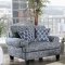 Pierpont Sofa SM8010 in Blue Burlap Weave Fabric w/Options