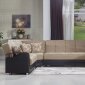 Luna Fulya L. Brown U-Shape Sectional Sofa by Bellona