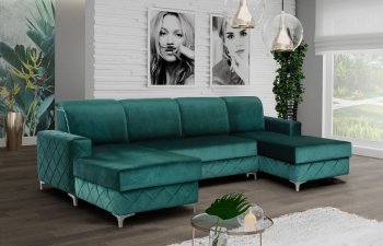 Alfredo W114 Sectional Sofa - Green - Skyler Design [SKSS-Alfredo-Large W114-Green]