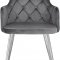 Salvatore Dining Chair 758 Set of 2 Grey Velvet Fabric Meridian