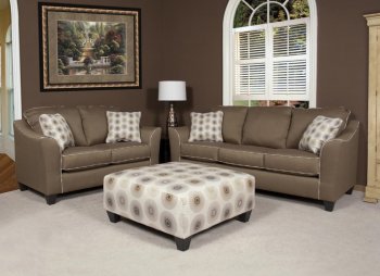 16155 Havana Sofa & Loveseat in Pecan Fabric by Chelsea [CHFS-CHF-16155-206 Havana]