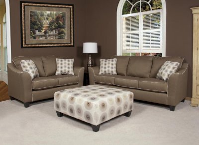 16155 Havana Sofa & Loveseat in Pecan Fabric by Chelsea