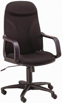 Black Fabric High Back Modern Office Chair w/Adjustable Height [CROC-4216]