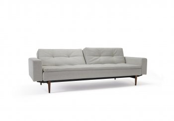 Dublexo Sofa Bed in Natural by Innovation w/Arms Wood Legs [INSB-Dublexo Arms Dark Wood-527]