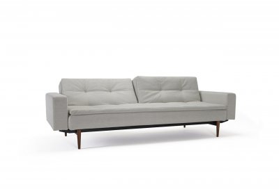 Dublexo Sofa Bed in Natural by Innovation w/Arms Wood Legs