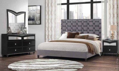 8820 Bedroom 5Pc Set by Global w/Beverly Black Casegoods