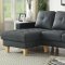 Goldenrod Sectional Sofa 53115 in Dark Gray PU by Acme