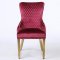 Leo Gold Dining Chair Set of 2 in Red Fabric