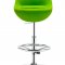 Black or Green Contemporary Barstool with Metal Base