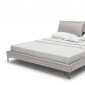 Ascend Upholstered Bed Light Gray Full Leather by Beverly Hills