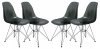 Cresco Set of 4 Dining Chairs CR19BL in Black by LeisureMod