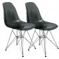 Cresco Set of 4 Dining Chairs CR19BL in Black by LeisureMod