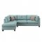 Laurissa Sectional Sofa w/Ottoman 54390 in Light Teal by Acme