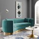 Resolute Sofa in Teal Velvet Fabric by Modway