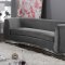 Julian Sofa 621 in Grey Velvet Fabric by Meridian w/Options