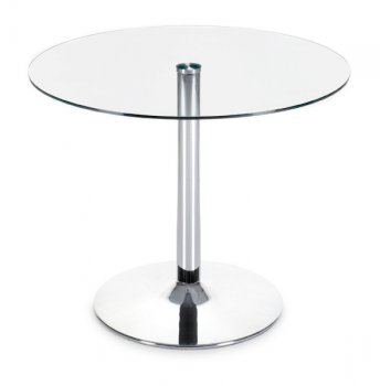 Round Clear Glass Top Contemporary Dining Table [ZDT-Galaxy]