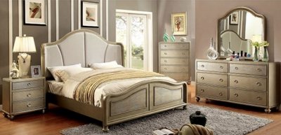 Nisha CM7091 Bedroom in Golden Tone w/Options