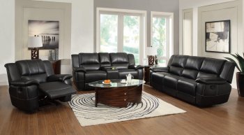 Lee Motion Sofa 601061 in Black by Coaster w/Options [CRS-601061 Lee]