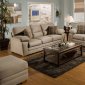 Cobblestone Microfiber Modern Sofa & Loveseat Set w/Pillow Arms