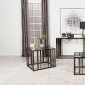 Adri Coffee Table 3Pc Set 708358 in Black Nickel by Coaster