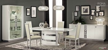 Roma Dining Table in White High Gloss by ESF w/Options [EFDS-Roma White]