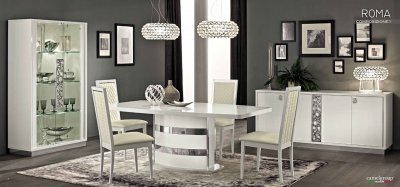 Roma Dining Table in White High Gloss by ESF w/Options