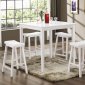 White Finish Modern 5Pc Counter Height Dining Set w/Square Top