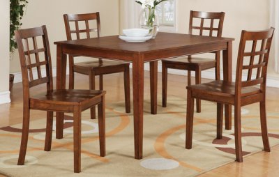 Cherry Finish 5Pc Modern Dining Table Set