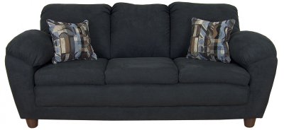 Black Fabric Modern Sofa & Loveseat Set w/Optional Chairs