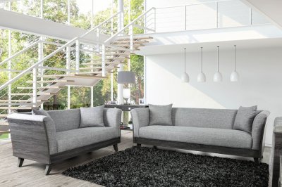 Cailin Sofa CM6085 in Gray Linen-Like Fabric w/Options