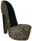 Zambia Coffee Fabric Modern High-Heel Shoe Chair