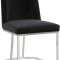 Heidi Dining Chair 728 Set of 2 Black Velvet Fabric by Meridian