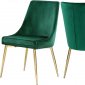 Karina Dining Chair 783 Set of 4 Green Velvet Fabric by Meridian