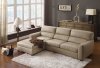 Beige Leather Elegant Modern Sectional Sofa