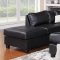 G303 Sectional Sofa w/Ottoman in Black Bonded Leather by Glory