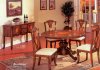 Brown Finish Round Top Classic Dining Table w/Optional Items