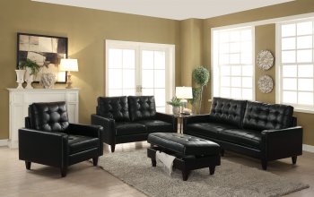 Nate 2Pc Sofa & Loveseat Set 50265 in Black Leather-Gel by Acme [AMS-50265-Nate]