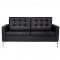 Florence Sofa FS90BLL in Black Leatherette - LeisureMod w/Option