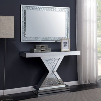 Lesedi Console Table & Mirror Set CM532 in Mirror w/Options [FACT-CM532-Lesedi]