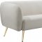 Harlow Sofa 685 in Cream Velvet Fabric by Meridian w/Options