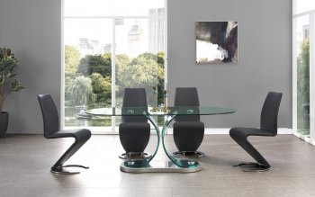 D1713DT Dining Table by Global w/Optional D9002DC Black Chairs [GFDS-D1713DT-D9002DC-BL]