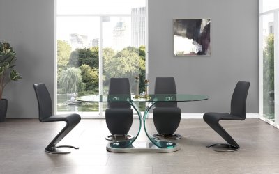 D1713DT Dining Table by Global w/Optional D9002DC Black Chairs